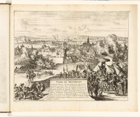 Capture of Maastricht by the Duke of Parma, 1579, Romeyn de Hooghe, 1670 - 1699 Canvas Print