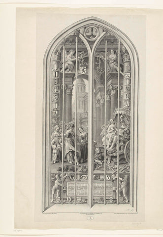 The stained-glass window Freedom of Conscience triumphs over Tyranny, ca. 1568-1595, Jan Willem van Borselen, 1835 - 1865 Canvas Print