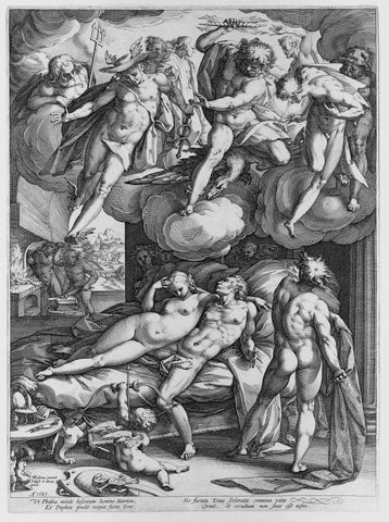 Venus and Mars Caught by Vulcan, Hendrick Goltzius, 1585 Canvas Print