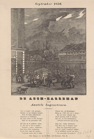 Kermisprent van de Amsterdamse askarrenmannen voor het jaar 1850, Dirk Wijbrand Tollenaar, 1850 Canvas Print