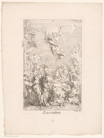 Hemelvaart van Christus, Gabriel Huquier, 1705 - in or before 1732 Canvas Print