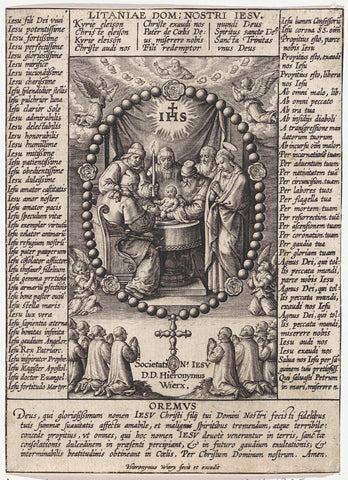 Circumcision of Christ and prayers from the Litany of the Most Holy Name of Jesus, Hieronymus Wierix, 1563 - before 1595 Canvas Print