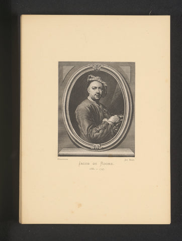 Reproduction of an engraving of a portrait of Jacques Ignatius de Roore by Jan Punt, Joseph Maes, c. 1872 - in or before 1877 Canvas Print