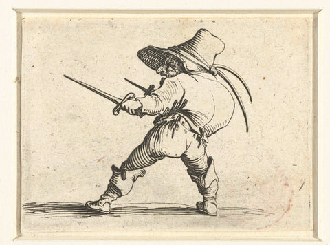 Dwarf with two daggers, Jacques Callot, 1621 - 1625 Canvas Print