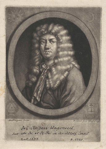 Portrait of Johann Christoph Wagenseil, Pieter Schenk (I), 1705 - 1713 Canvas Print