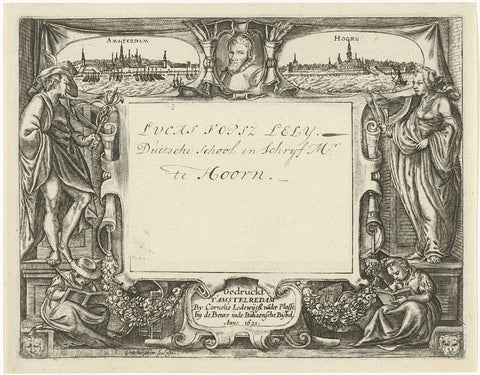 Title page for Lucas Fopsz Lely, Jeughts nutlijck A.B.C., 1621, Gerrit Gauw, 1621 Canvas Print
