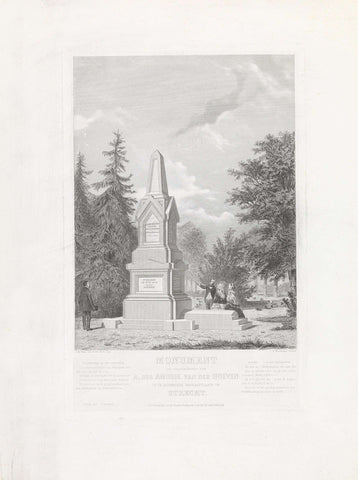 Tomb monument for Abraham des Amorie van der Hoeven (I), Frans Molenaar (1821-1886), 1855 - 1886 Canvas Print