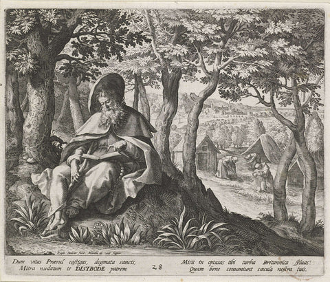 Saint Disibodus as a Hermit, Raphaël Sadeler (I), 1594 Canvas Print