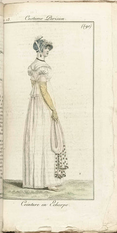 Journal des Dames et des Modes, Costume Parisien, 1805, An 13 (591) Ceinture en Echarpe, anonymous, 1805 Canvas Print