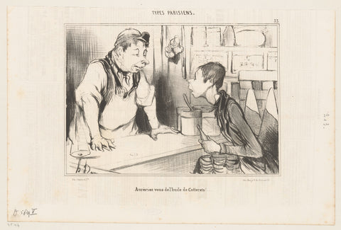 Boy at a grocery store, Honoré Daumier, 1842 Canvas Print