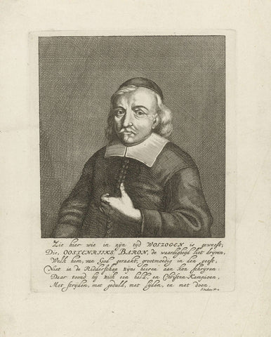 Portrait of Ludovicus Wolzogen, professor and theologian, Jan Luyken, 1688 Canvas Print