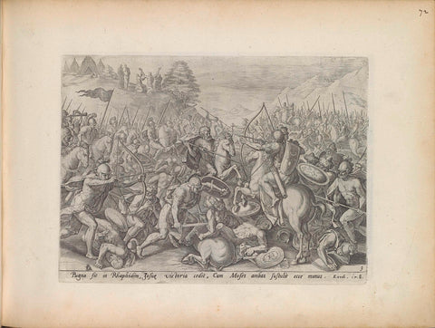 War with the Amalekites, Johann Sadeler (I), 1643 Canvas Print