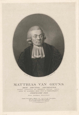 Portret van de Utrechtse hoogleraar Matthias van Geuns, Lambertus Antonius Claessens, in or after 1797 - c. 1808 Canvas Print