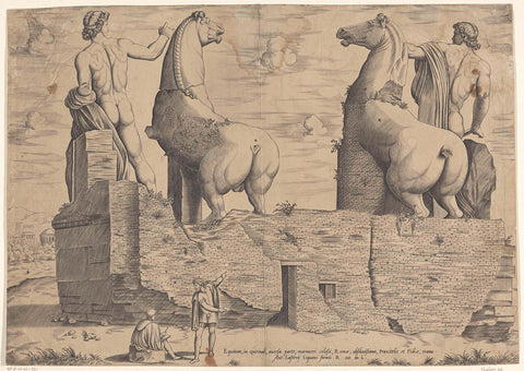 Dioscuren, seen from behind, anonymous, 1550 Canvas Print