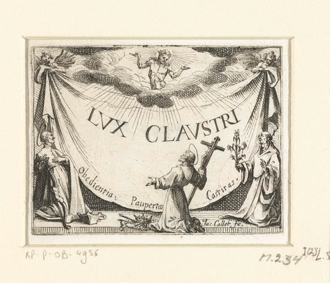 Title print for the emblem series 'Kloosterleven in emblemen', Jacques Callot, 1621 - 1635 Canvas Print