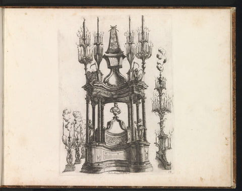 Design for a catafalque, Filippo Passarini, 1698 Canvas Print