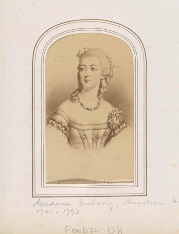 Photo reproduction of (presumably) a print by Madame du Barry, mistress of King Louis XV of France, Étienne Neurdein, c. 1863 - c. 1880 Canvas Print