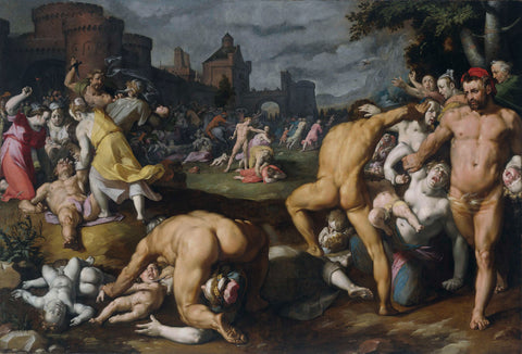 The Massacre of the Innocents, Cornelis Cornelisz. van Haarlem, 1590 Canvas Print