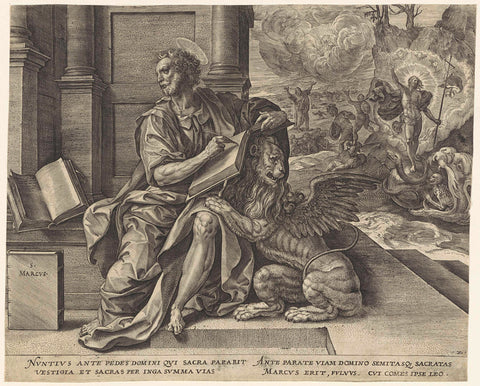 Evangelist Marcus, Johannes Wierix, 1559 - 1584 Canvas Print