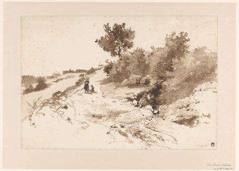 Hilly landscape in France, Johan Daniël Koelman, 1853 Canvas Print