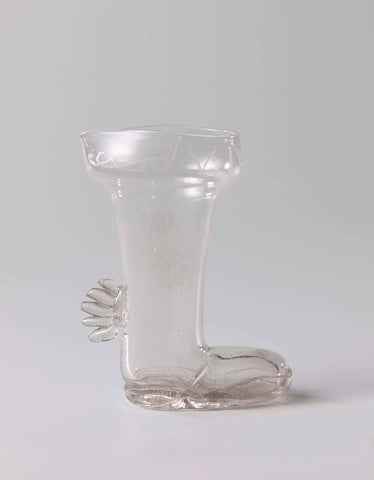 Glass in the shape of a riding boot with the inscription VIVAT, anonymous, c. 1700 - c. 1800 Canvas Print