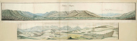 Panorama of the district known as Egypt, east of Swellendam, seen from the south, Robert Jacob Gordon (attributed to), 1777 - 1778 Canvas Print