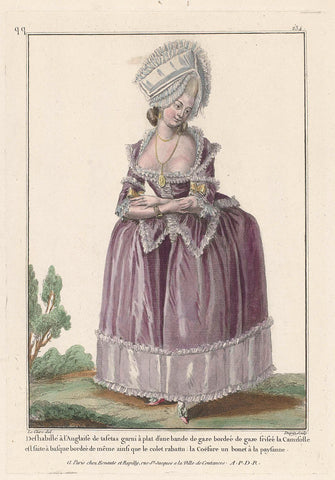 Gallerie des Modes et Costumes Français, 1782, qq 234 : Undressed in the English of tafetas.., Nicolas Dupin, 1782 Canvas Print