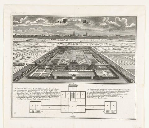 View of the Huis ter Nieuburch in Rijswijk, 1697, anonymous, 1697 - 1725 Canvas Print