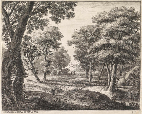 Forest Path, Anthonie Waterloo, 1630 - 1717 Canvas Print