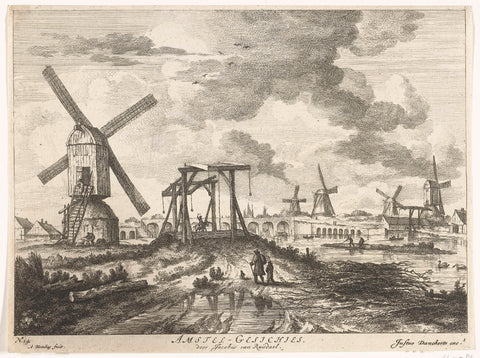 View of the Hogesluis from the Utrecht side, Abraham Bloteling, 1655 - 1690 Canvas Print