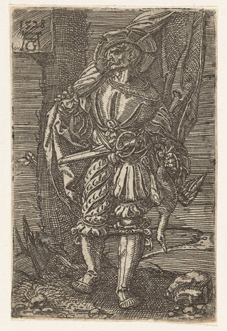 Standard bearer, Heinrich Aldegrever, 1528 Canvas Print