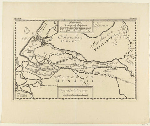 Historical map of the Netherlands with the Roman highways, anonymous, 1732 - 1734 Canvas Print