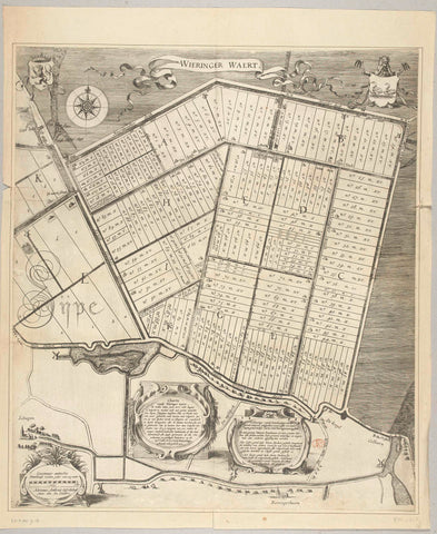 Map of the lots of the Wieringerwaard, 1611, anonymous, in or after 1611 Canvas Print