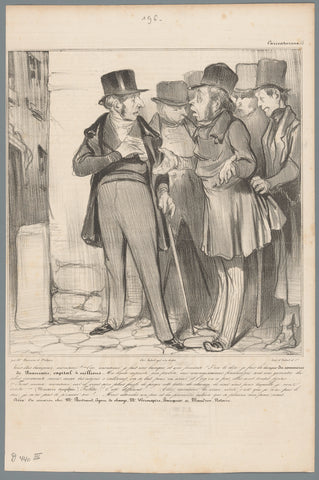 Robert Macaire pretends to be a banker, Honoré Daumier, 1838 Canvas Print