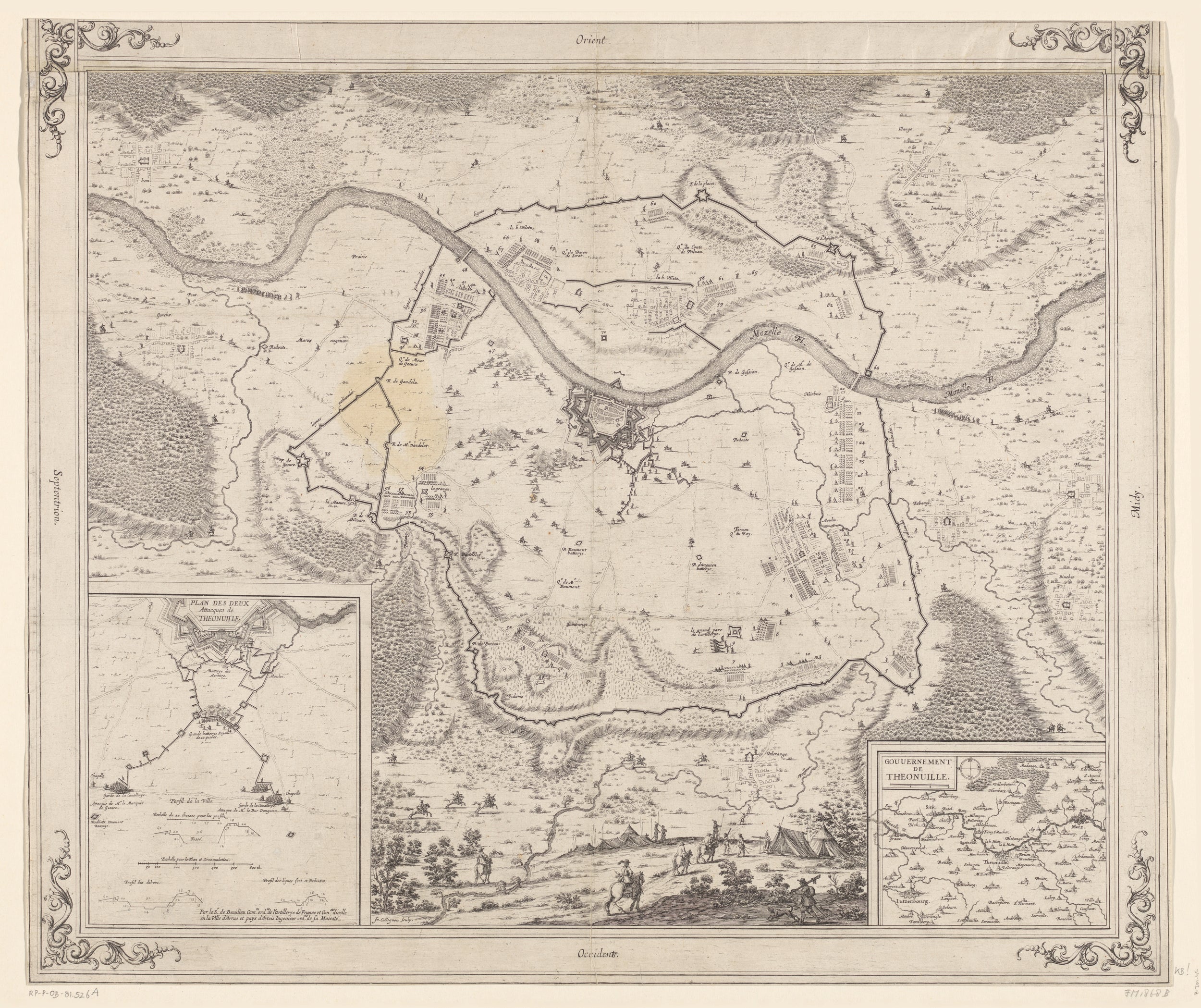 Map of the Siege of Thionville, 1643, François | CanvasPrints.com