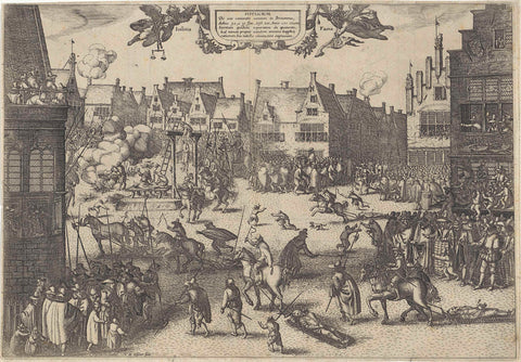 Execution of the conspirators of the Gunpowder Treason, 1606, Claes Jansz. Visscher (II), 1606 Canvas Print