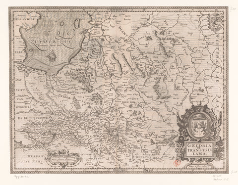 Map of Gelderland and Overijssel, Pieter van der Keere, 1617 - 1622 Canvas Print