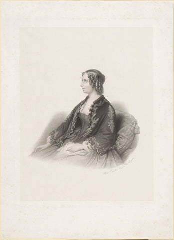 Portrait of Sophie of Württemberg, Jean Baptiste Alfred Cornilliet, 1835- 1871 Canvas Print