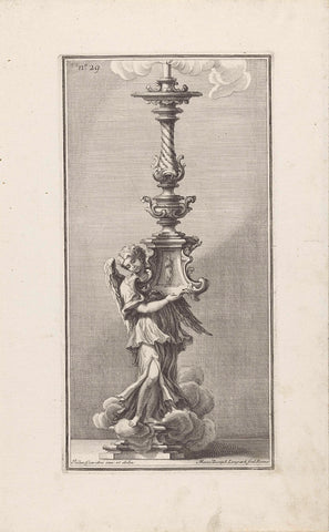 Candlestick with standing angel, Maximilian Joseph Limpach, 1714 Canvas Print