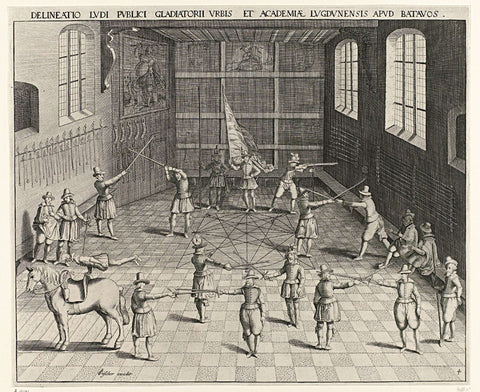 Fencing School of the University of Leiden, Willem Isaacsz. van Swanenburg, 1644 Canvas Print