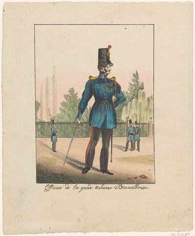 Officer of the Belgian city guard, 1830, anonymous, 1830 - 1831 Canvas Print