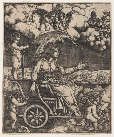 Triomfwagen, Monogrammist AC (16e eeuw), 1520 - 1562 Canvas Print