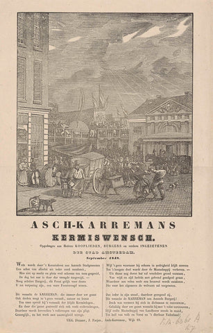 Kermisprent van de Amsterdamse askarrenmannen voor het jaar 1848, Dirk Wijbrand Tollenaar, 1848 Canvas Print