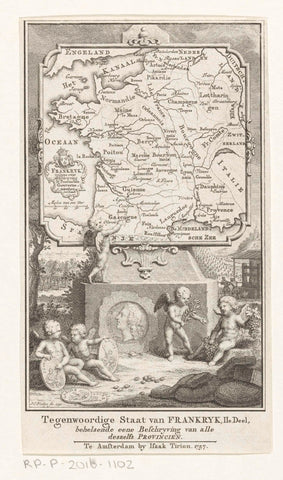 Map of France, Jan Caspar Philips, 1757 Canvas Print