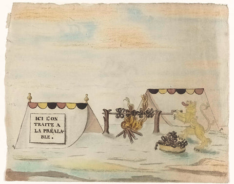 Here one negotiates the conditions, anonymous, 1787 - 1791 Canvas Print