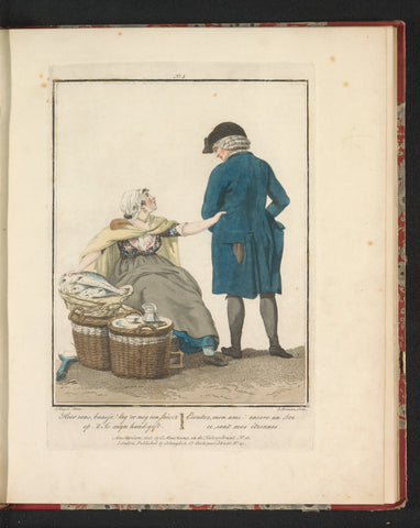 Fish saleswoman and customer, Ludwig Gottlieb Portman, 1803 Canvas Print