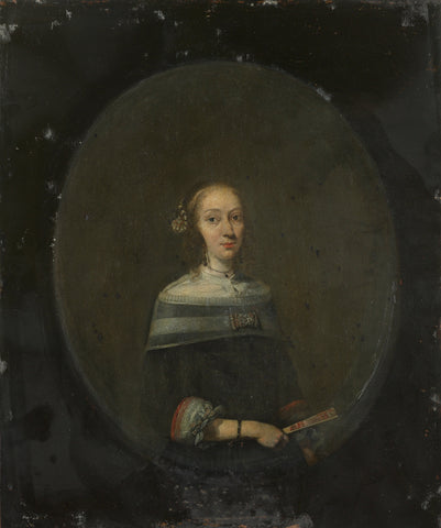 Portrait of a Woman, Gerard ter Borch (II), 1640 - 1681 Canvas Print