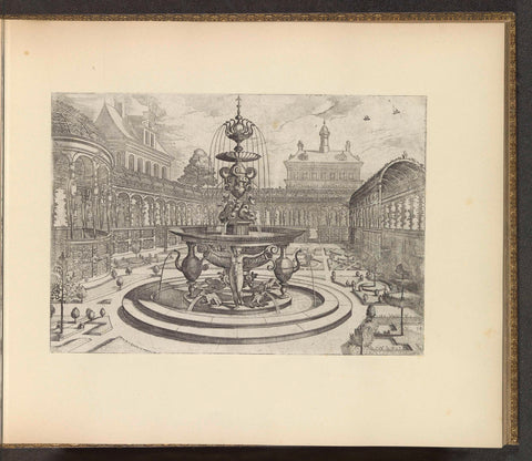 Palace garden with a round fountain, Johannes or Lucas van Doetechum, c. 1600 Canvas Print