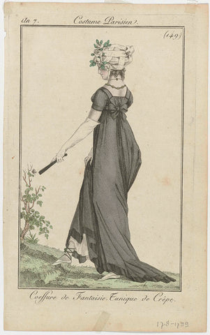 Journal des Dames et des Modes, Costume Parisien, 17 August 1799, Year 7, (149.) : Coeffure de Fantaisi (...), anonymous, 1799 Canvas Print