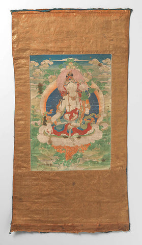 Tangka with a performance of the White Tara, anonymous, 1800 - 1900 Canvas Print